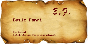Batiz Fanni névjegykártya